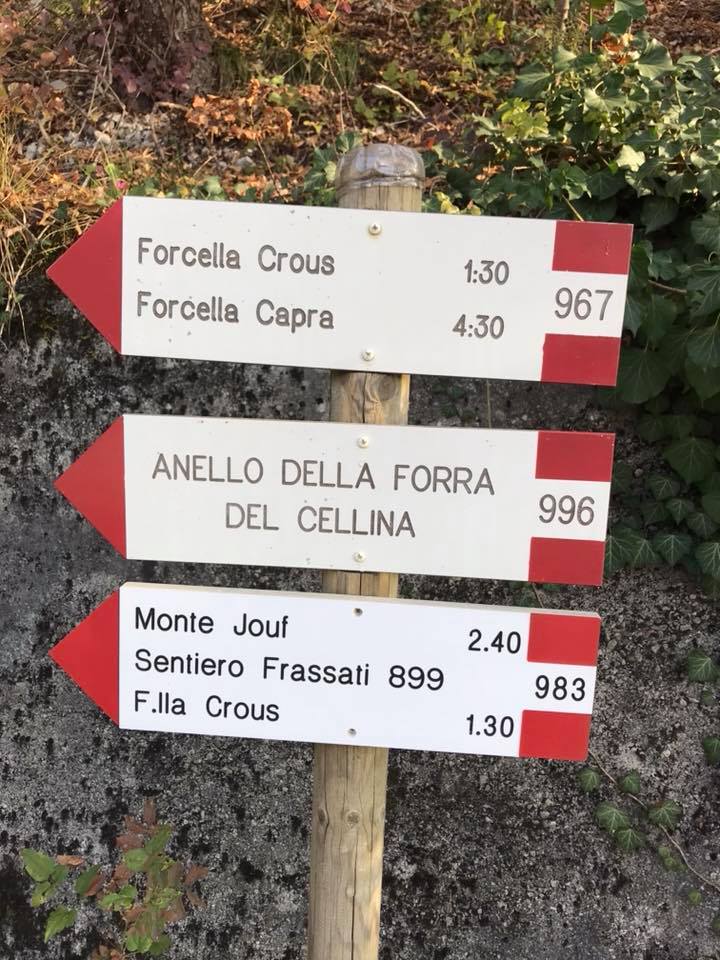 Cartellonistica sul monte Fara
