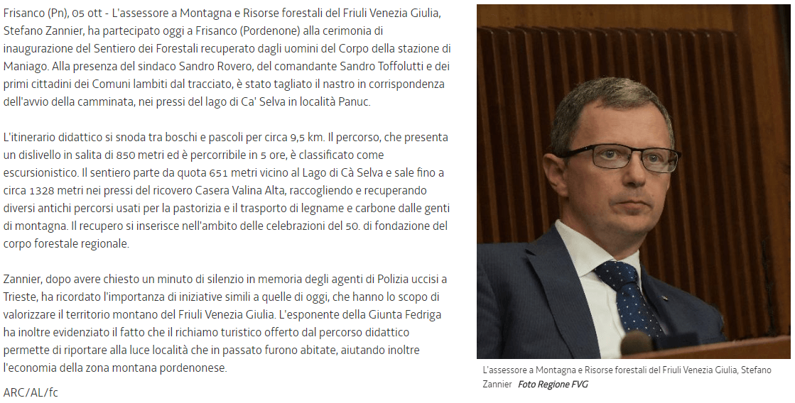 Articolo Regione Autonoma Friuli Venezia Giulia